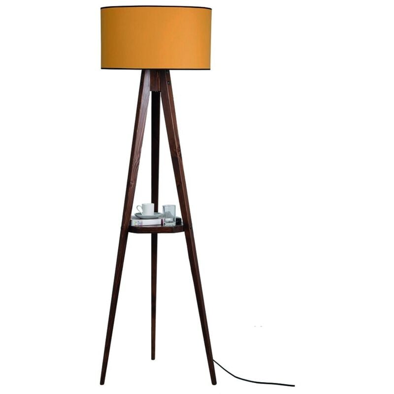 Lampadaire en bois Modèle 1 moutarde
