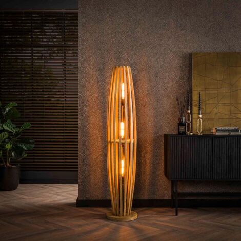 Lampadaire en bois naturel 3 lampes TIBOR