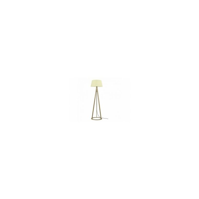 Britop - Lampadaire en Chêne Huilé et Abat-Jour Crème, Design Scandinave, KONAN