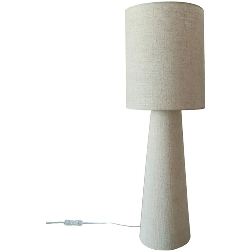 Lampadaire en lin épais Crème 62 cm