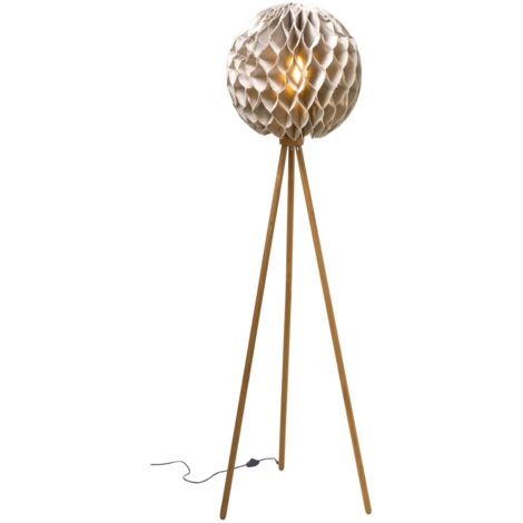 Lampadaire en lin pied en teck