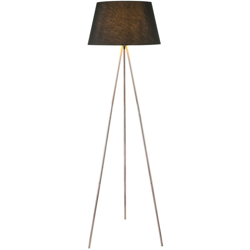 Globo - Lampadaire design éclairage lampe textile plafonnier lampe de lecture cuivre noir 24684c