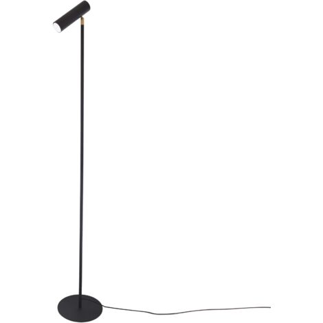 Lampadaire en métal avec finition noire sablée.