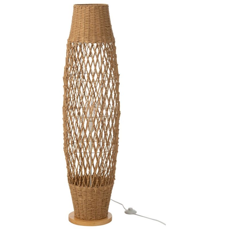 Lampadaire en métal et bois beige 31x31x119.5 cm