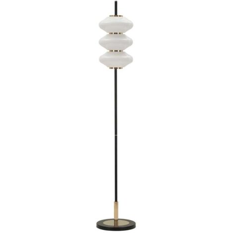 Lampadaire en métal et verre 30 x 168 cm Vintage