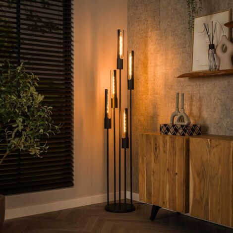 Lampadaire en métal tube 5 lampes AMBRE