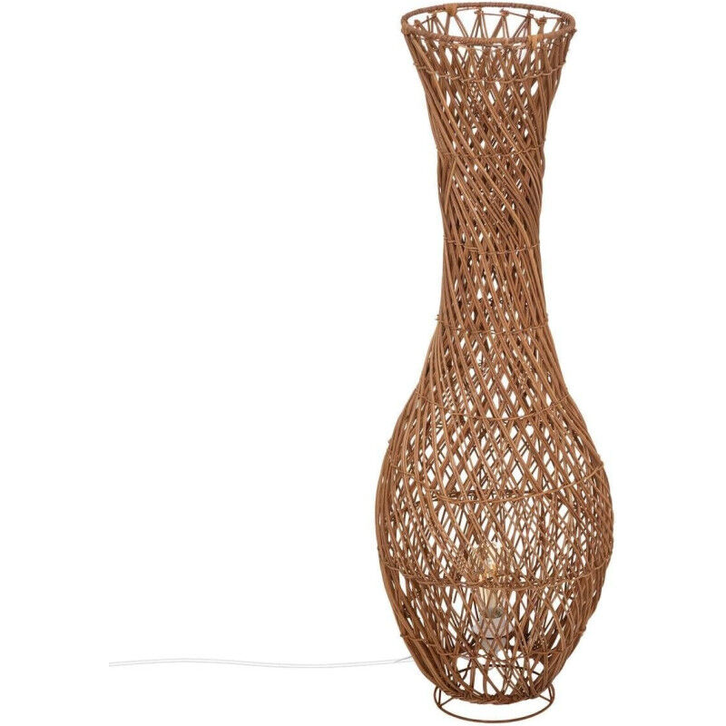 Lampadaire en rotin et métal - Marron - h 101,5 x d 37,5 cm - Livraison gratuite