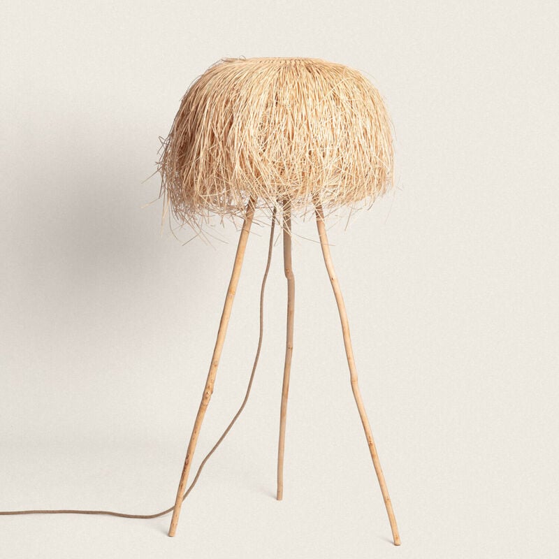 Lampadaire en rotin Lasje Naturel