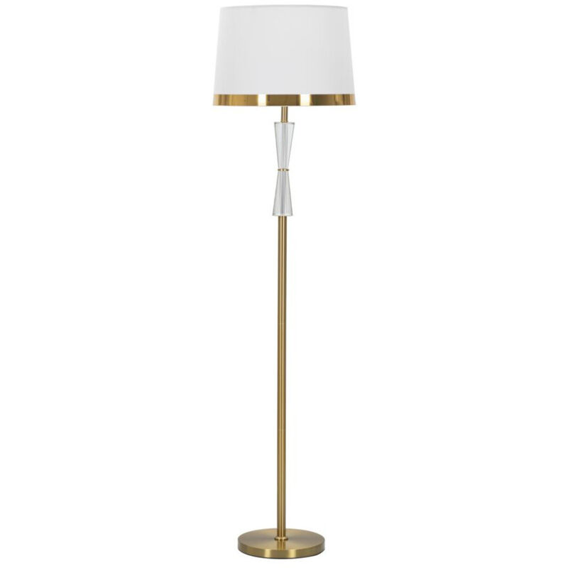 Lampadaire en Verre "Cristal" 153cm Blanc & Or
