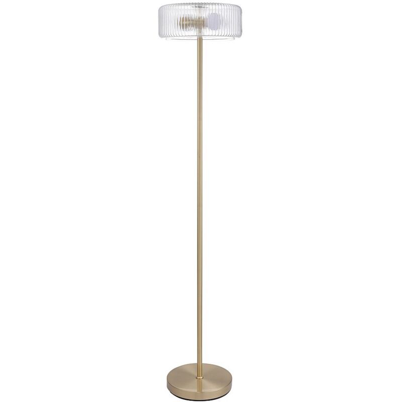 Lampadaire en verre et laiton doré - D.30 x H.145 cm- LACAYA Lampadaire en verre et laiton doré - D.30 x H.145 cm- LACAYA