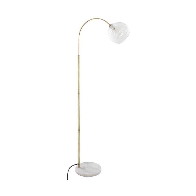 Lampadaire en Verre & Marbre 'Laye' 150cm Or