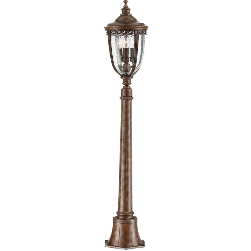 English Bridle - Borne extérieure moyenne à 3 ampoules, bronze britannique IP44, E14 - Elstead