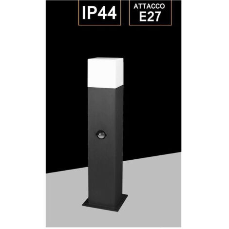 Lampadaire Extérieur Avec Détecteur De Mouvement E27 Lampadaire Ip44 H440       Noir