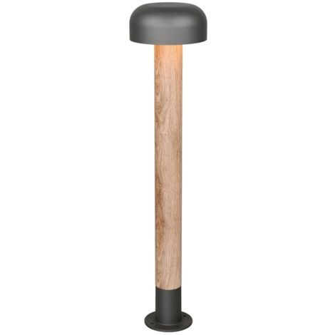 Lampadaire extérieur éclairage terrasse lampadaire aluminium couleur bois IP54 H 84,5 cm