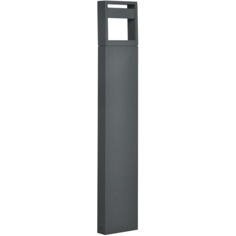 Lampadaire Extérieur LED Blanc Chaud IP65 - Angle Réglable, Aluminium Gris foncé - Borne Lumineuse pour Jardin et Allée 16x5x90cm