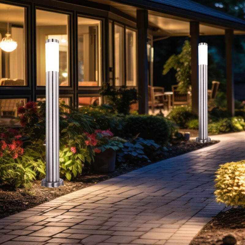 Lampadaire extérieur parc projecteur de jardin en acier inoxydable 1 feuille dans un ensemble comprenant des ampoules led