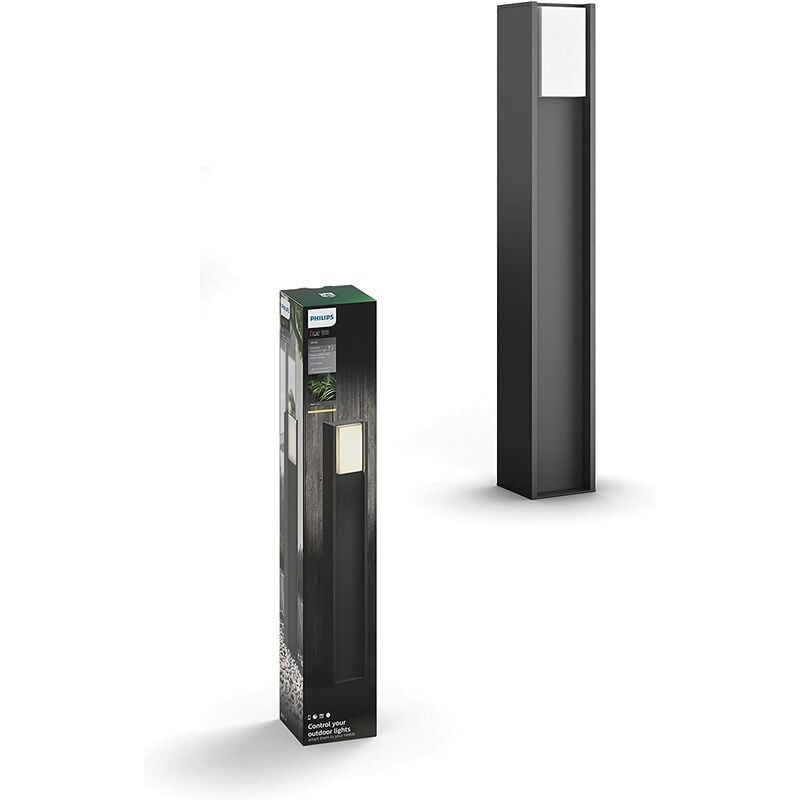 Philips Hue White turaco Potelet extérieur 1x9.5W - Anthracite, fonctionne avec Alexa, Google Assistant et Apple Homekit
