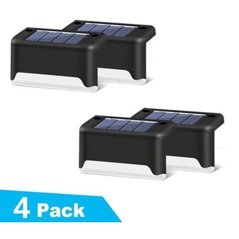 Lampadaire extérieur solaire, 4 LED étanches à lumière chaude pour éclairage de sol.