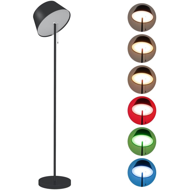 Lampadaire extérieur solaire led sans fil rechargeable usb réglable alu abs noir
