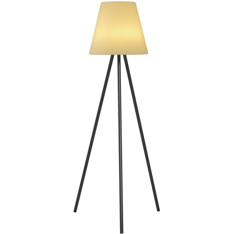 Lampadaire extérieur solaire LED trepied sans fil rechargeable USB réglable alu noir PE blanc