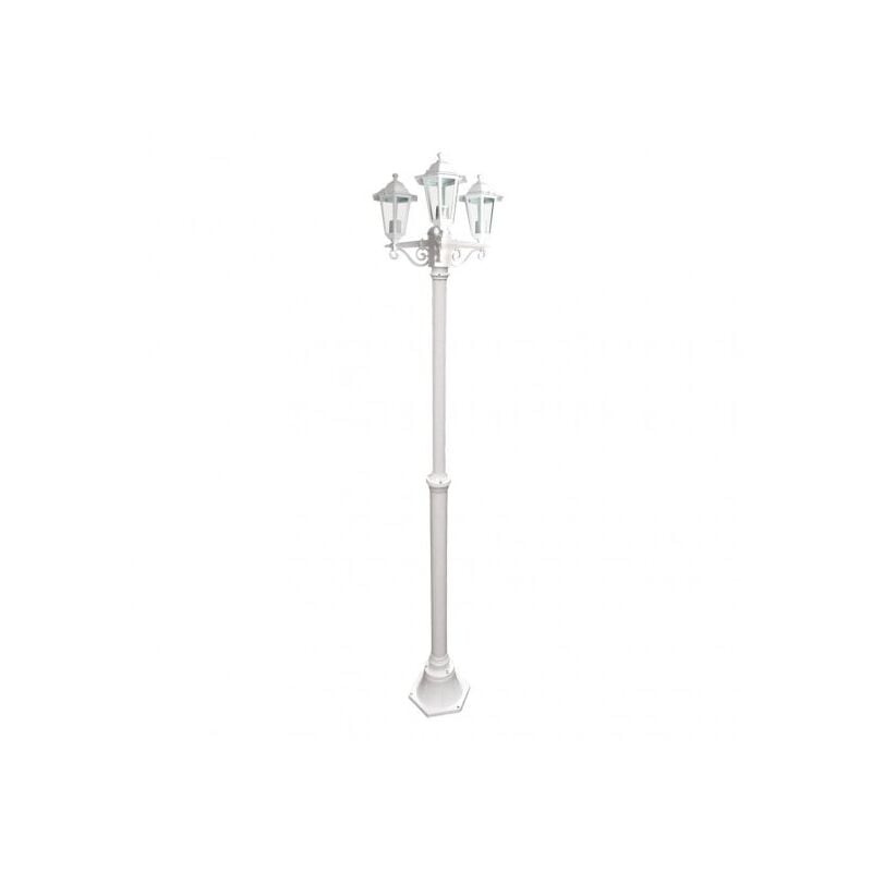 Lampadaire Extérieur 3 Têtes 3x60W E27 Fonte Blanc loan