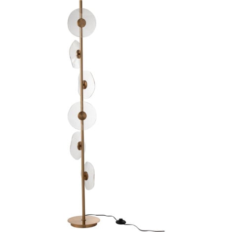 M&S Lampadaire fleur 25x25x150 cm en plastique et métal doré