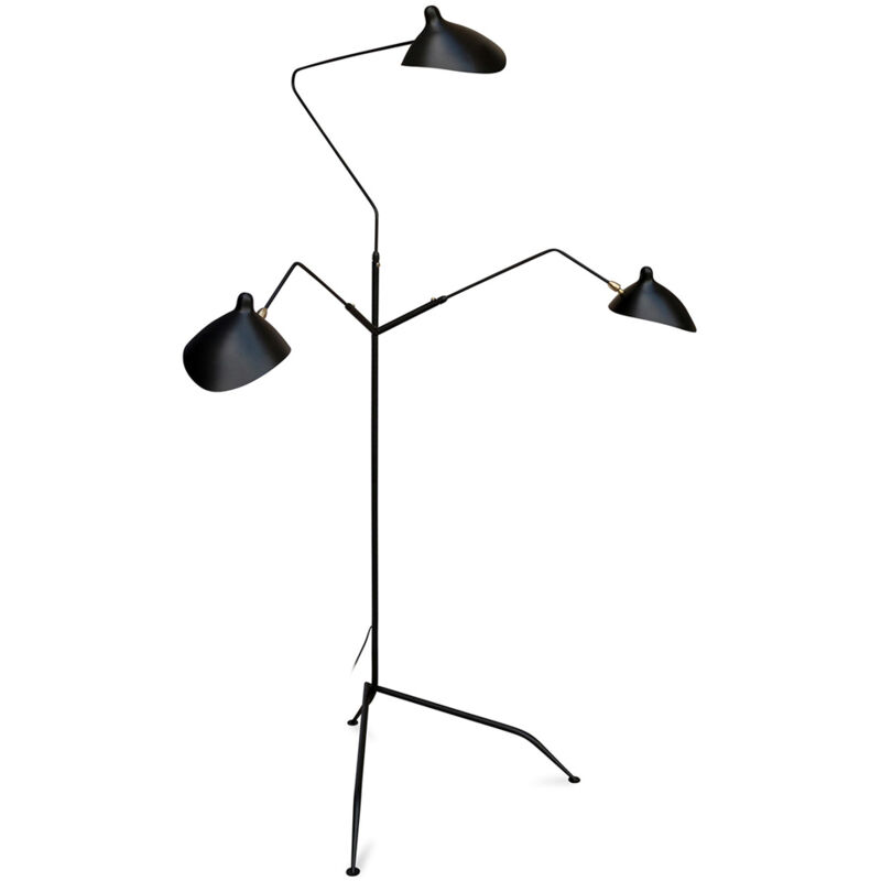 Lampe de sol - Lampe de salon - 3 bras - Giorge Noir