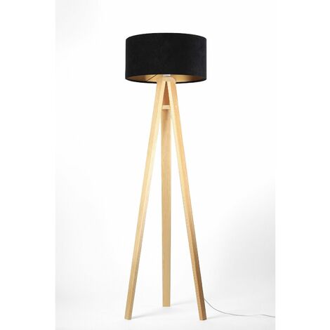 Lampadaire gloria 010p-009 - Bois clair, or - Bois clair, or