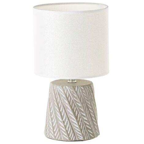 Lampadaire gris avec abat-jour en lin, 30 cm