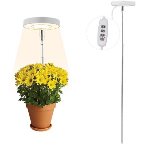 Lampadaire Grow à LED Design Halo Full Spectrum USB Hauteur Adjustable [90mm Aluminium PVC] pour Plantes d'Interieur