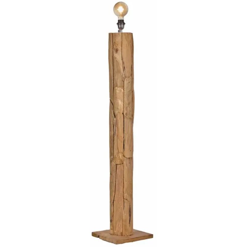 Lampadaire h. 133 cm assemblage morceaux de bois de teck - shenzi