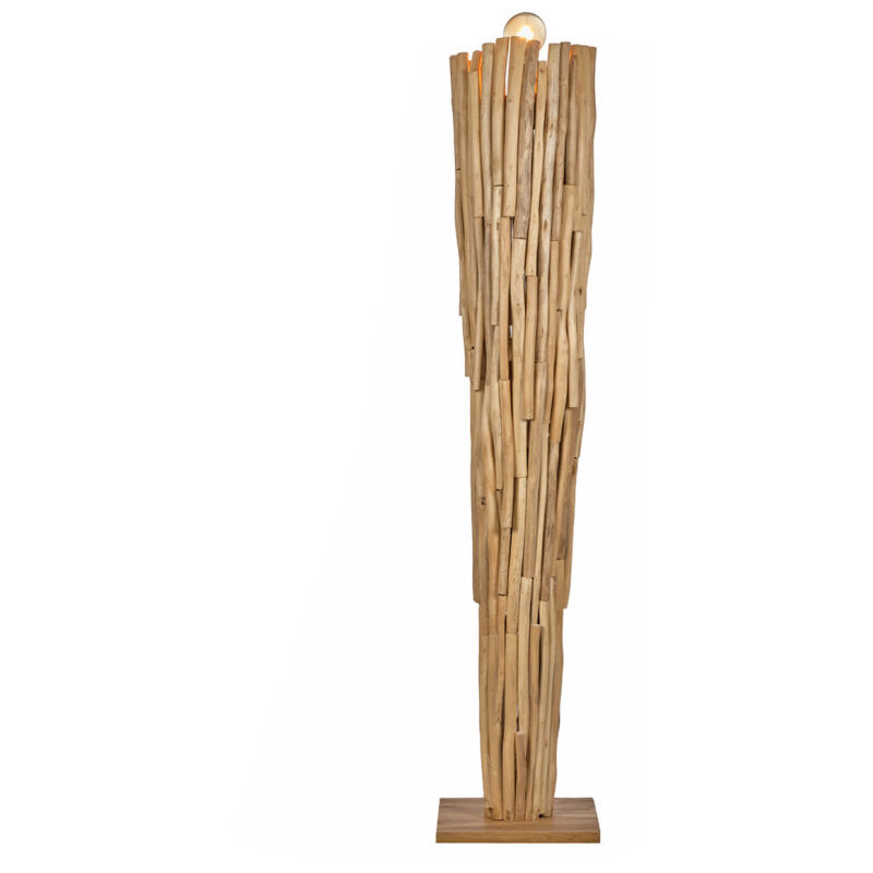Lampadaire H. 171 cm assemblage bouts de bois de teck massif - ED