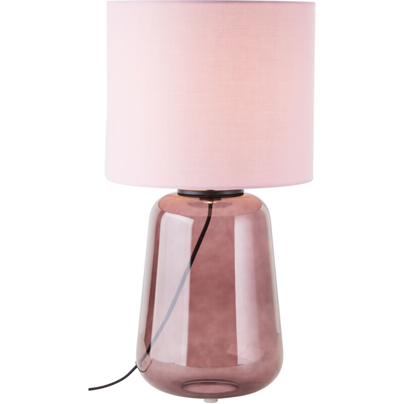Brilliant - Lampe à poser Hydra 56cm mauve/violet verre/textile cordon interrupteur 1x A60, E27, 60 w, adapté à une lampe normale (non incluse)