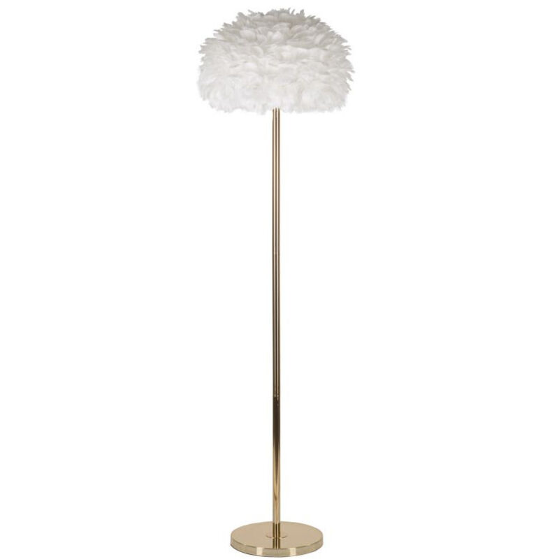 Lampadaire Imitation Plume "Slim" 170cm Or & Blanc Lampadaire Imitation Plume "Slim" 170cm Or & Blanc