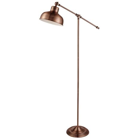 Lampadaire industriel ajustable Macbeth, cuivre antique cuivre antique