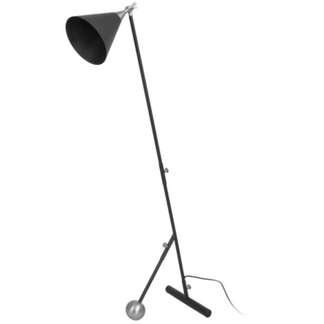 Lampadaire Industriel "Celeste" 148cm Noir & Argent