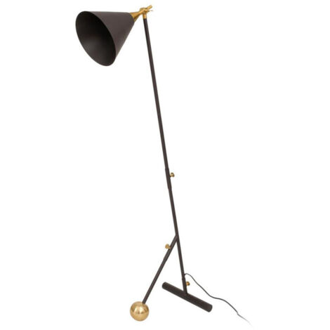 Lampadaire Industriel "Celeste" 148cm Noir & Or