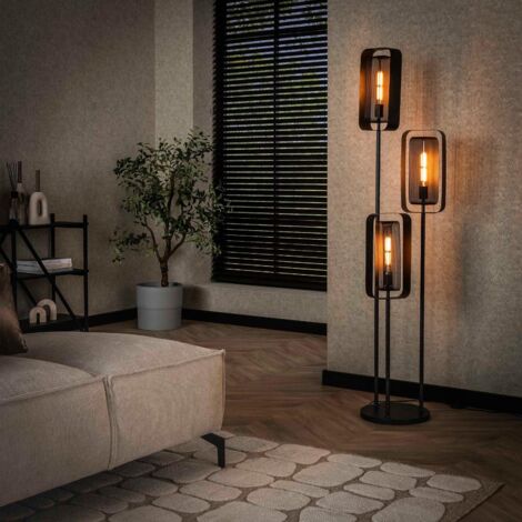 Lampadaire industriel en métal perforé 3 lampes MARIA