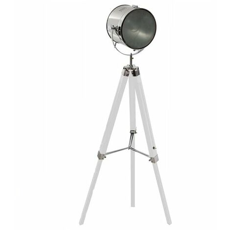 Lampadaire Industriel Trépied en métal H150cm - Blanc - SILUMEN