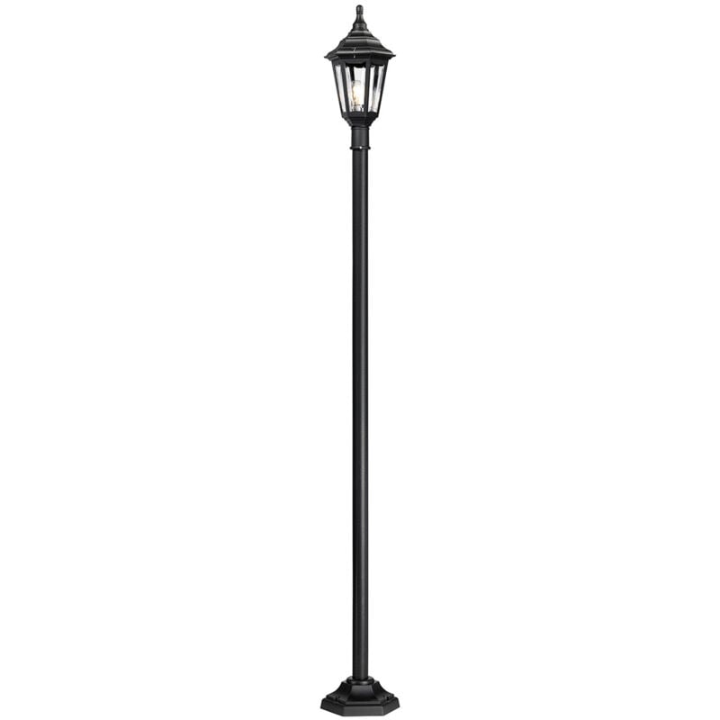 Kinsale - Lampadaire extérieur 1 lumière noir IP43, E27 - Elstead