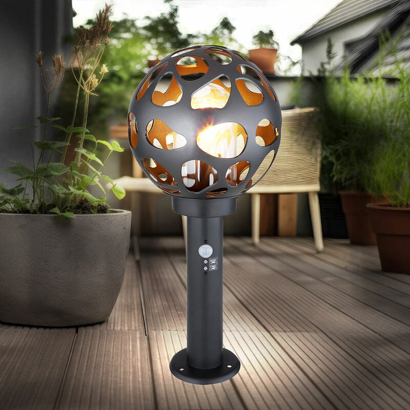 Lampadaire lampadaire avec détecteur de mouvement ball path lamp avec détecteur de mouvement extérieur extérieur, acier inoxydable anthracite, 1x