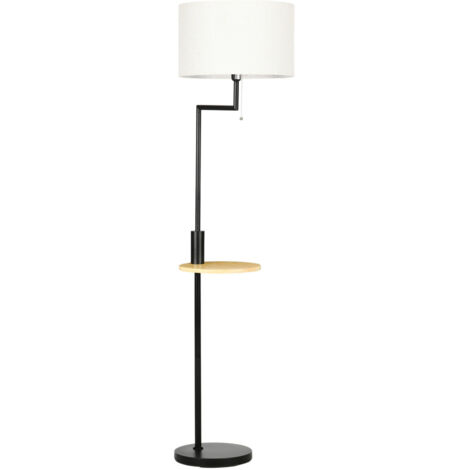 Lampadaire, Lampadaire avec étagère, Lampadaire 40 W avec port USB, Lampadaire, Acier, Crème, Ø40 X 168 cm, Hors Ampoule