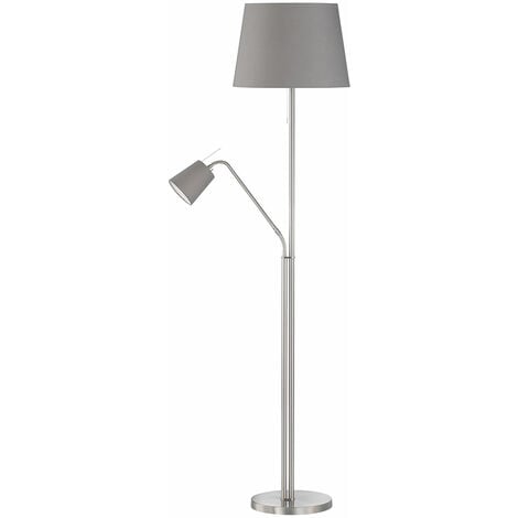 Lampe de salon avec pied galbé en métal finition bronze et abat-jour  conique suspendu 47