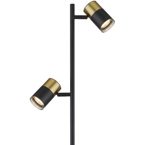 Lampadaire lampadaire lampe de salon interrupteur à pédale cuivre noir H 154 cm