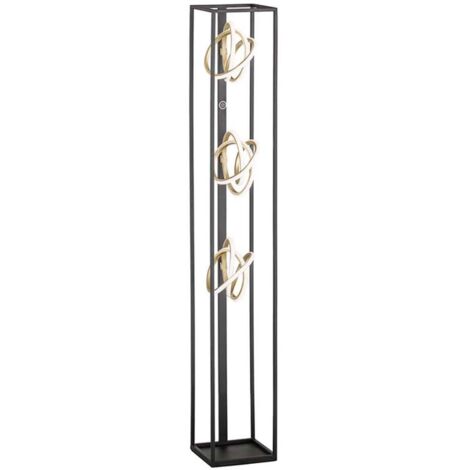 Lampadaire lampadaire lampe design variateur LED 3 niveaux noir or H 130 cm