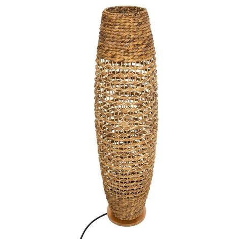Lampadaire, lampe à poser sans pieds coloris Beige et métal noir - diamètre 31 x Hauteur 118 cm
