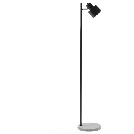 Lampadaire Lampe de Chevet Noir en Métal sur Pied en Béton E27 Max 40W pour Éclairage de Chambre ou Salon au Design Intemporel et Minimaliste Beliani