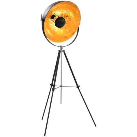 Lampadaire Lampe sur Pied | Lampadaire salon E27 Noir et doré 51 cm 13606 - Noir
