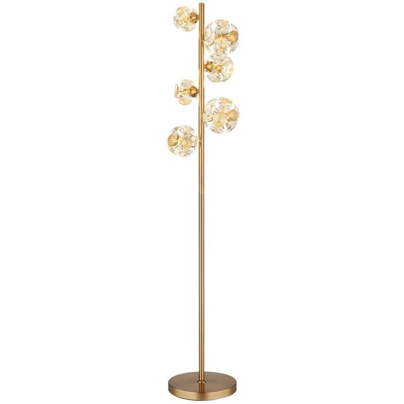 Globo Lighting - Lampadaire lampe sur pied lampe en cristal boules led or clair lampe de salon
