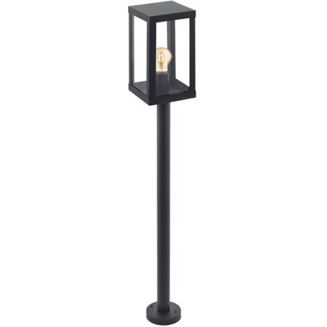 Lampadaire lanterne extérieur Alamonte 1 H101,5 cm IP44 - Noir - Noir